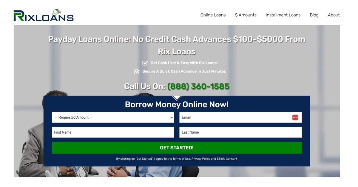RixLoans Website